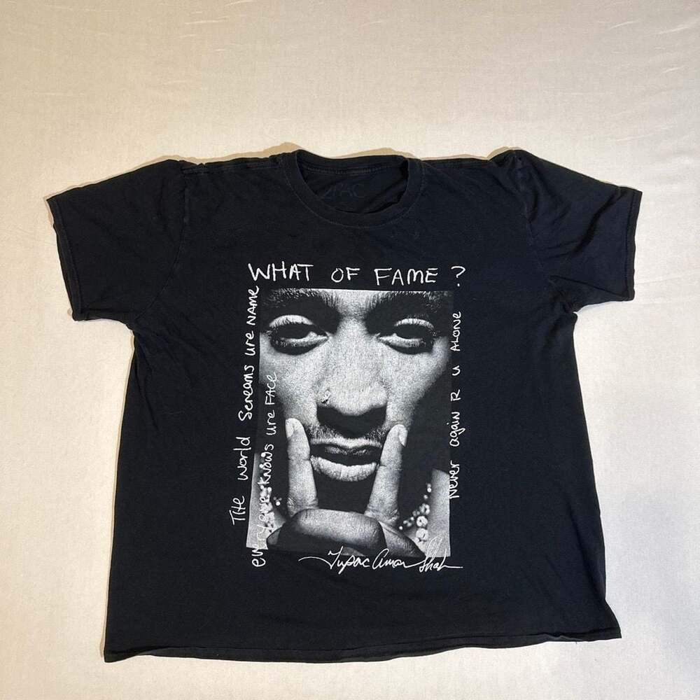 2Pac Tupac What Of Fame Graphic T-Shirt Black Men's XL
